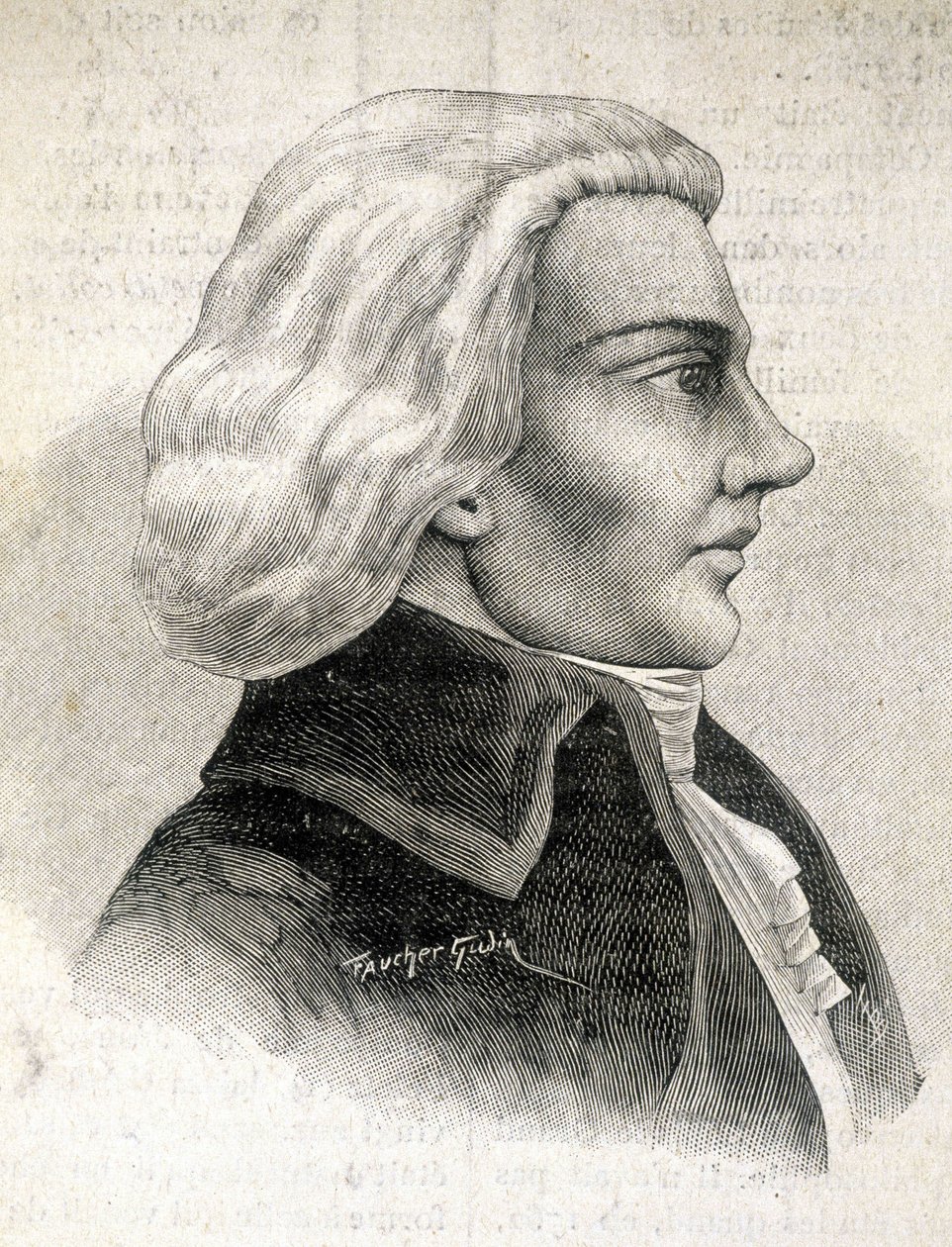 評論家ジュリアン・ルイ・ジェフロワ（1743-1814）の肖像 - 「Les Contemporains」に掲載されたもの、19世紀後半。 作： 無名の画家