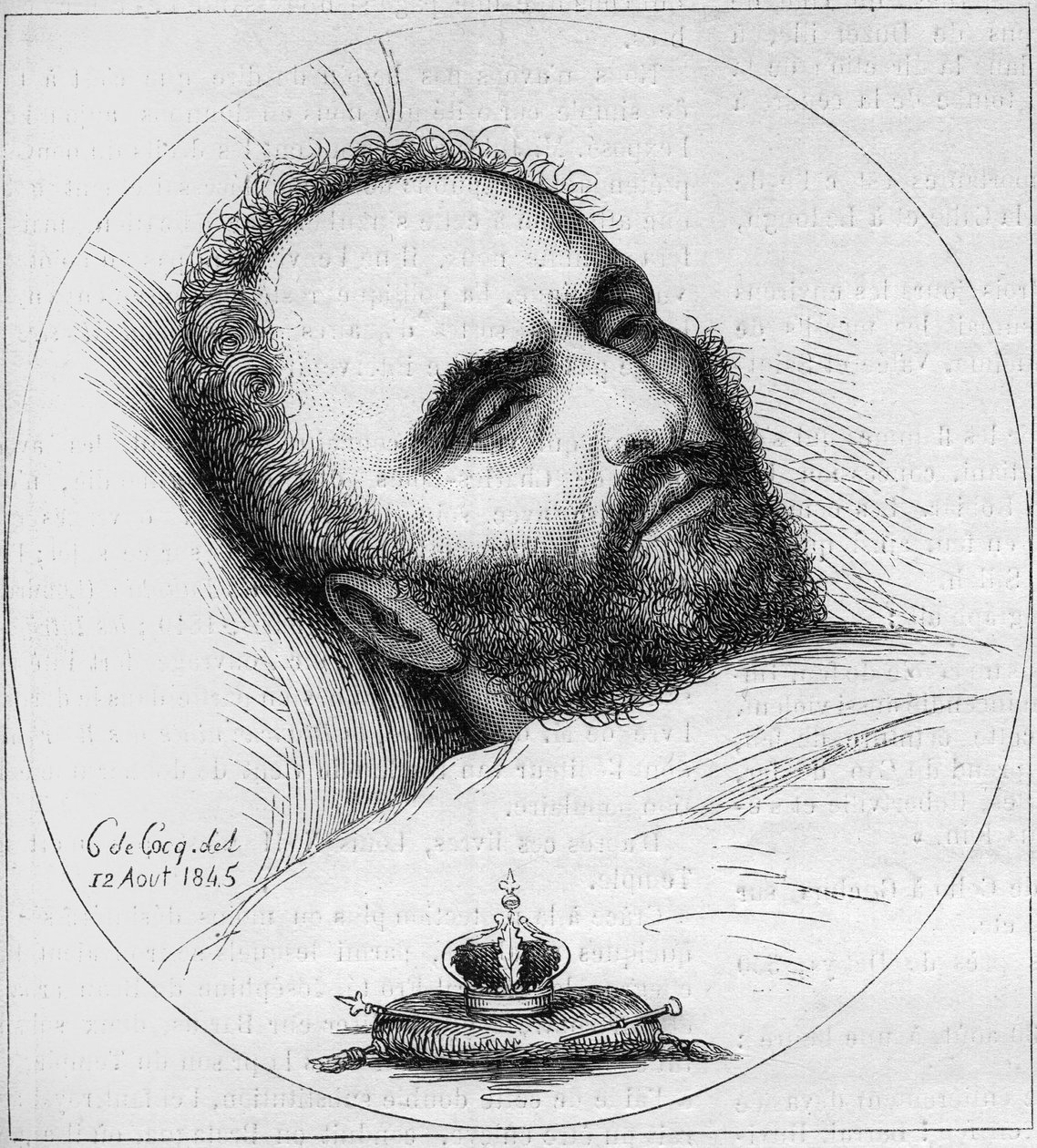 フランス王ルイ17世になりすましたプロイセンの時計職人、カール・ヴィルヘルム・ナウントルフ（1785-1845）の肖像。19世紀のエングレーヴィング。 作： 無名の画家