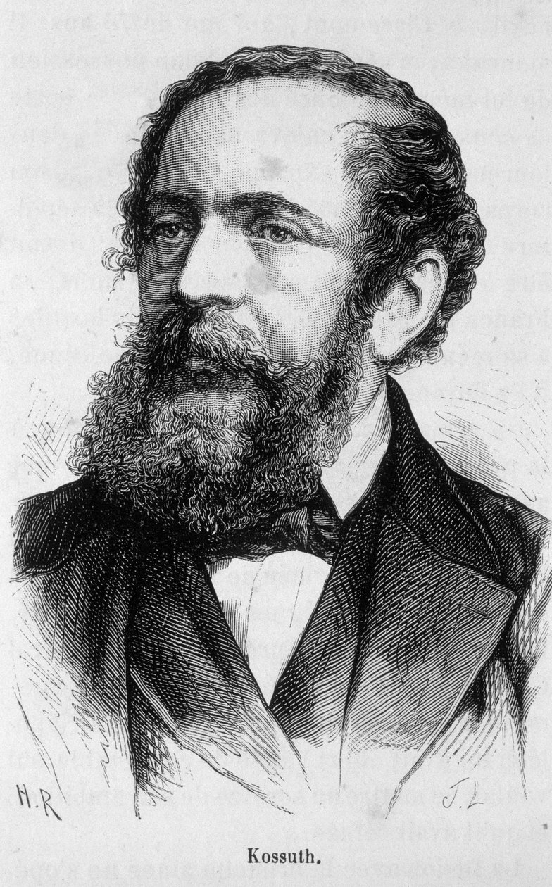 ハンガリーの政治家、ラヨス・コシュート（1802-1894）の肖像 作： 無名の画家