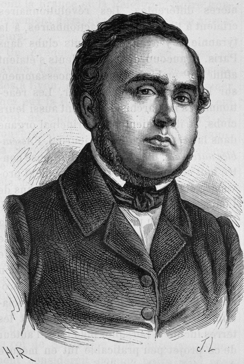ルドゥー＝ロラン（1807-1874）の肖像。H.マルタンの『フランス史』に掲載された19世紀末の版画。 作： 無名の画家