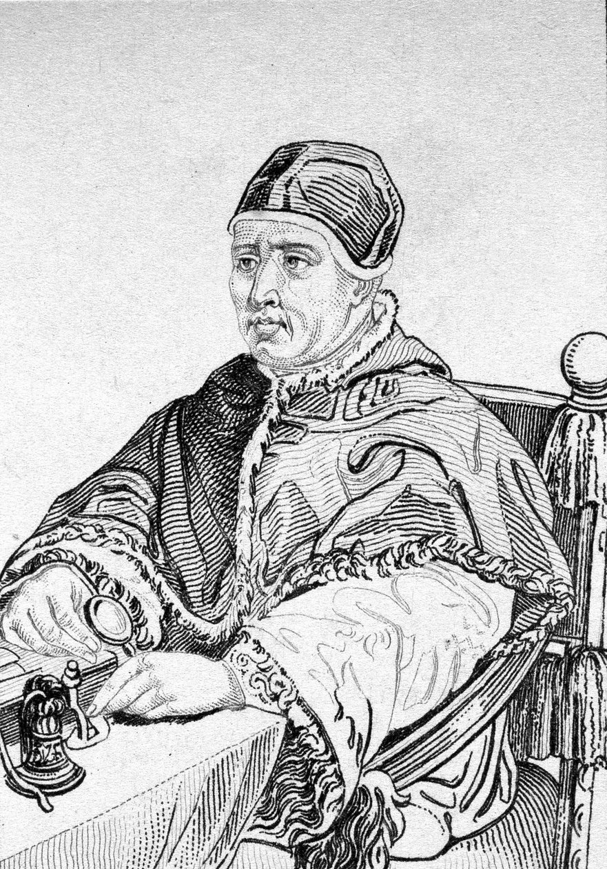 第215代ローマ教皇（1513～1521年）のレオン10世（メディチ家のジョン