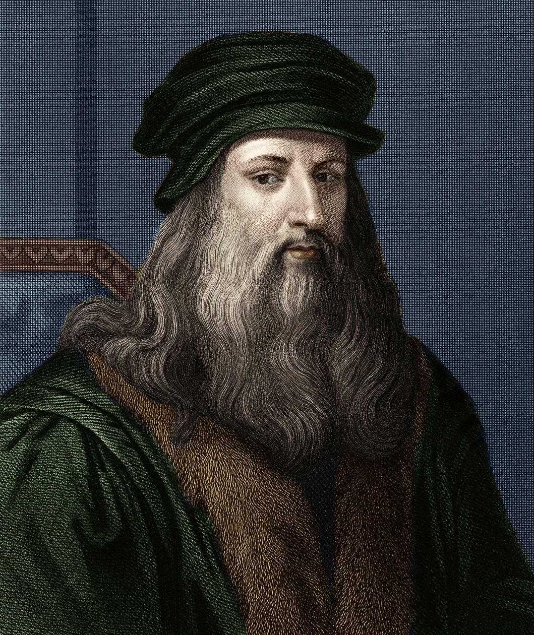 レオナルド・デ・ヴィンチ（1452-1519）の肖像（レオナルド・ダ・ヴィンチ）、イタリアの画家。 作： 無名の画家