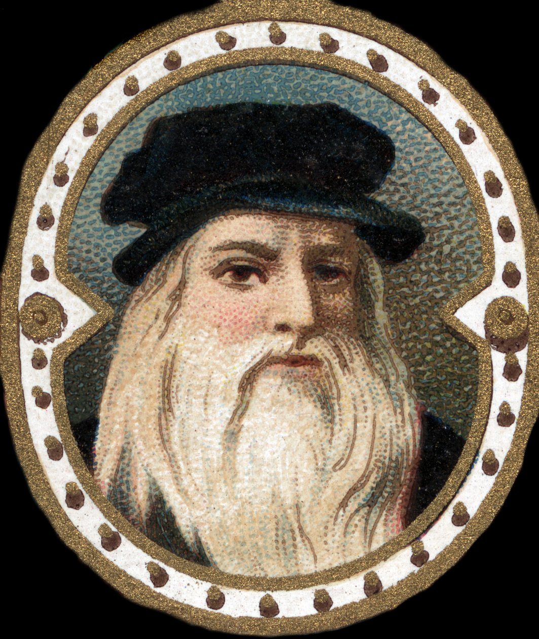 レオナルド・ダ・ヴィンチ（1452 - 1519）の肖像（レオナルド・ダ・ヴィンチ）。 作： 無名の画家