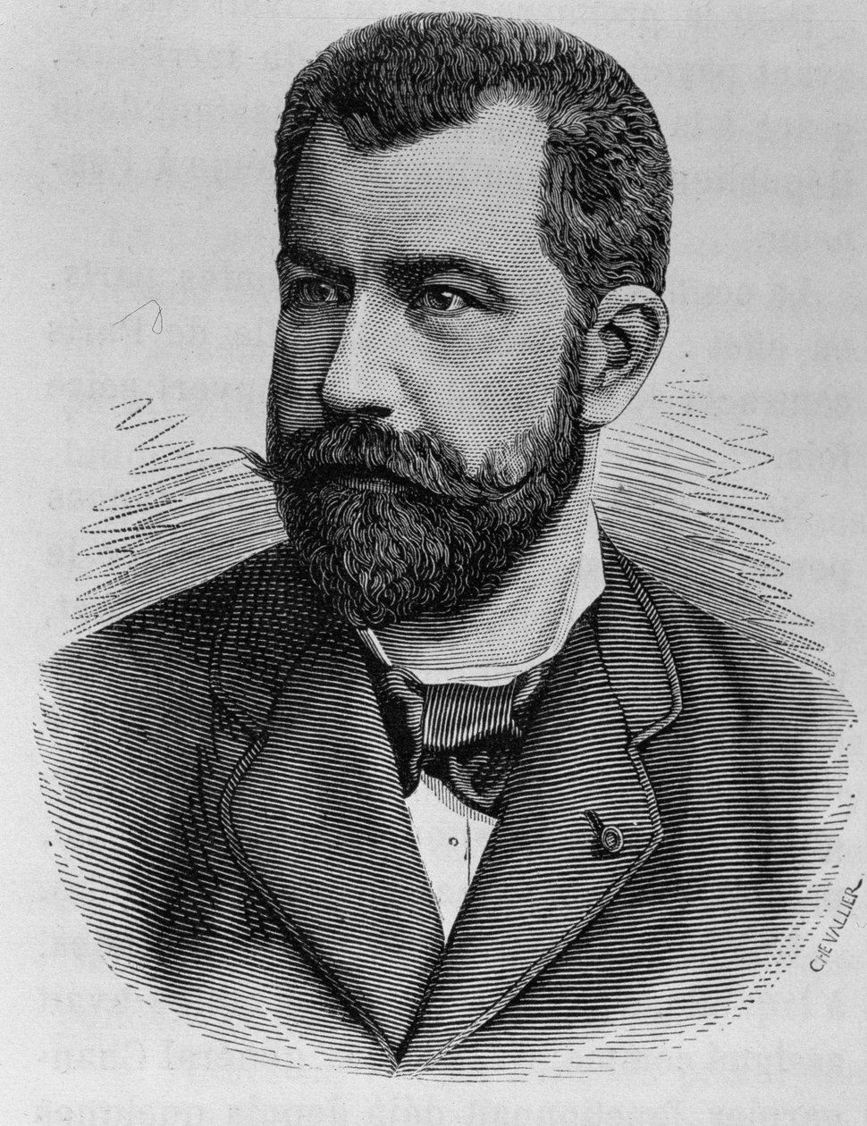 レオン・ルノーの肖像。H.マルタン著「フランス史」に掲載された19世紀末の版画。 作： 無名の画家