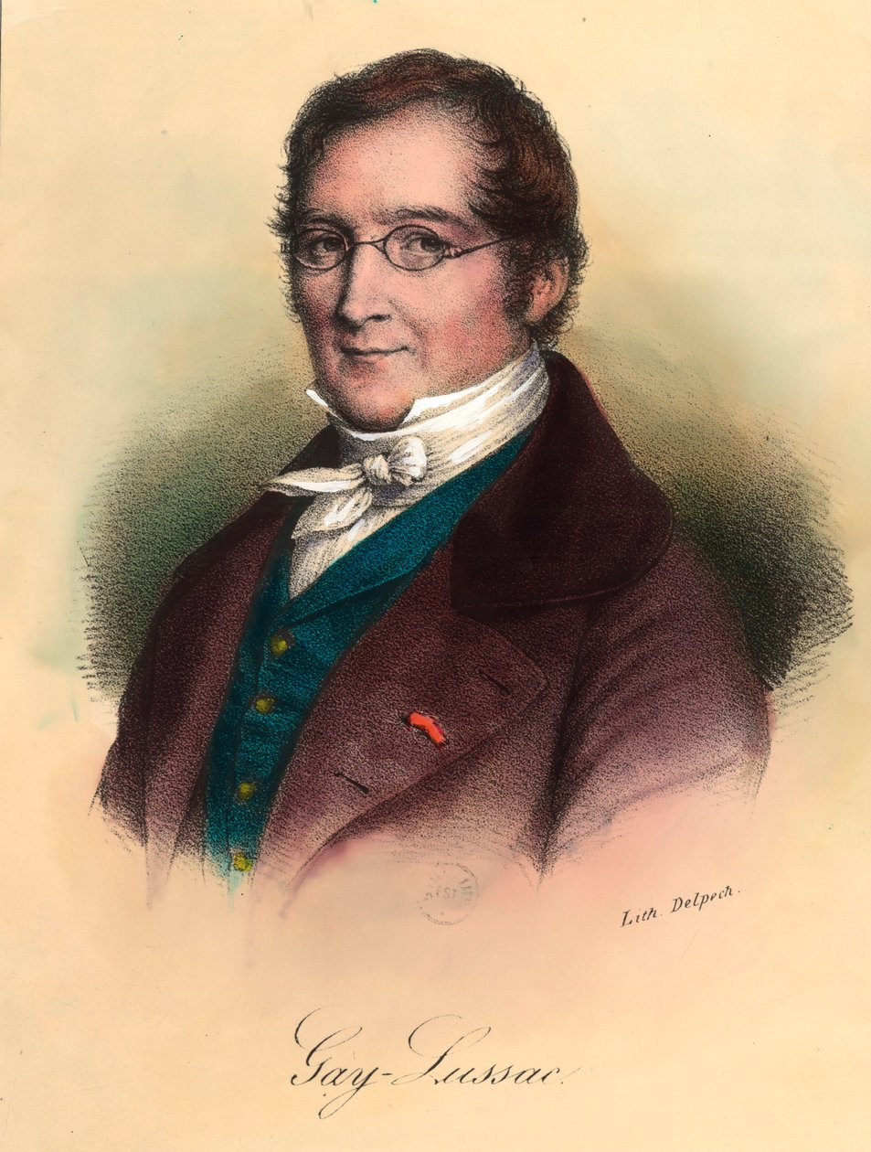 フランスの化学者・物理学者であるルイ・ジョセフ・ゲイ・リュサック（Louis-Joseph Gay Lussac）（1778 - 1850）の肖像。19世紀のエングレーヴィング。個人蔵。 作： 無名の画家