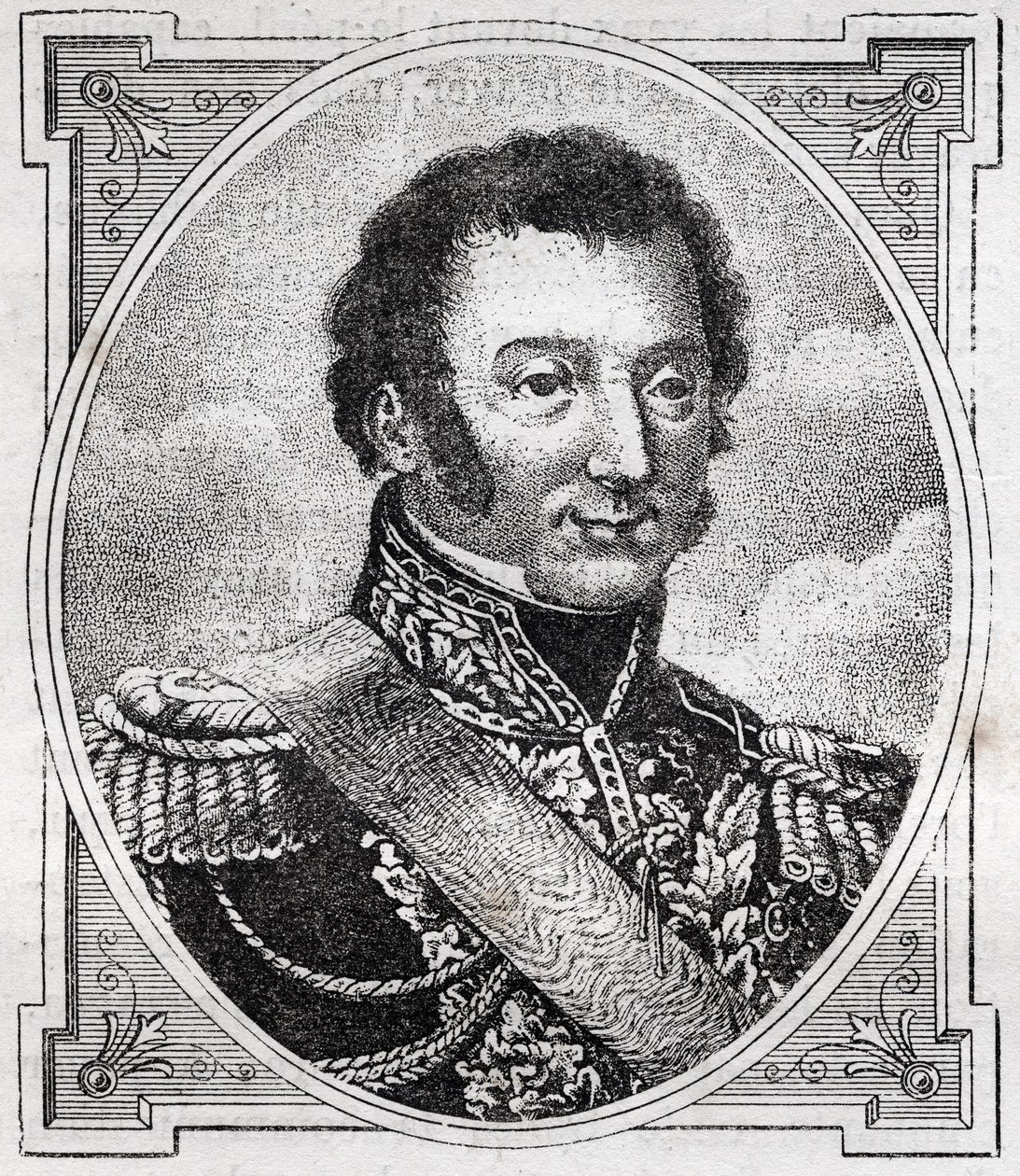 フランスの牧童だったルイ・オーギュスト・ヴィクトル・ド・ガイスン・ド・ブルモン（1773-1846）の肖像。 作： 無名の画家