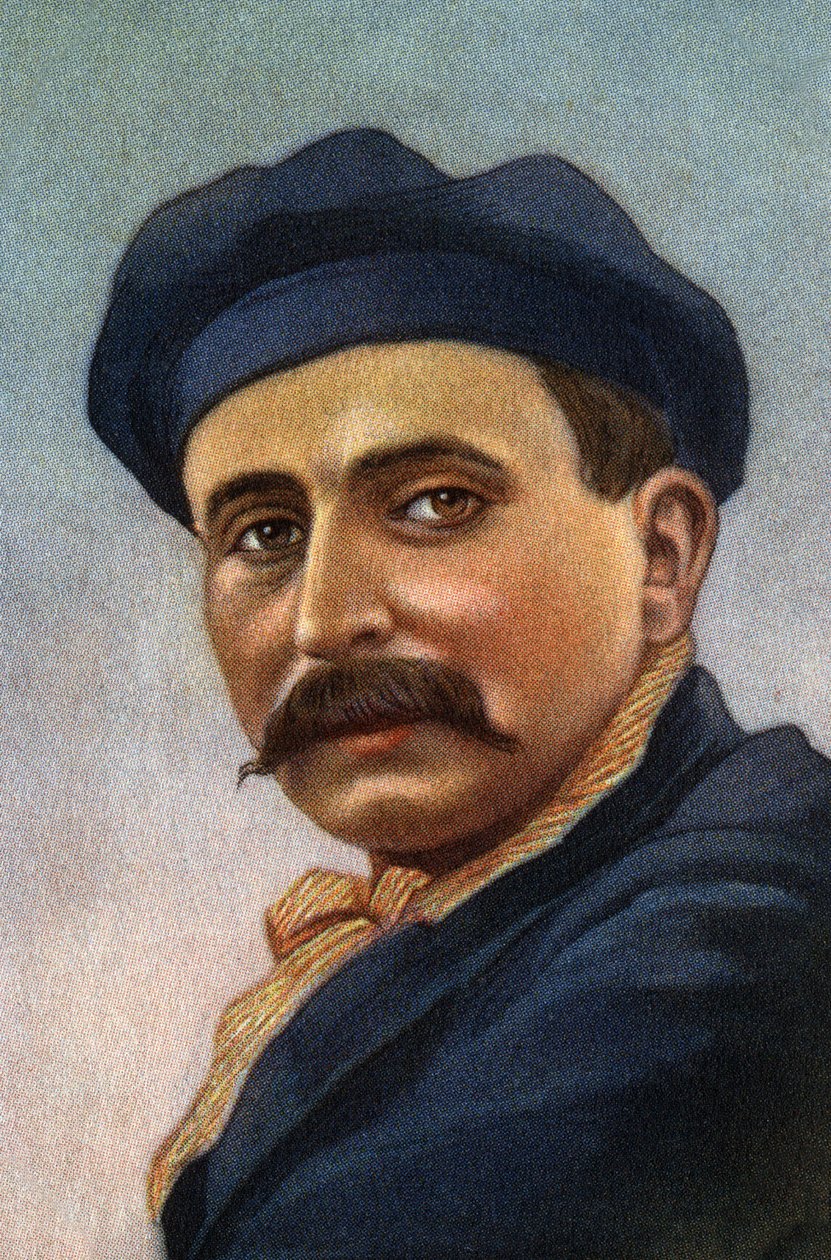 フランスの飛行家、実業家、ルイ・ブレリオ（1872-1936）の肖像。 作： 無名の画家