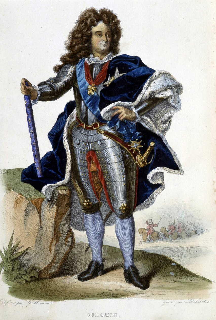 フランスの牧童、ヴィラール公爵ルイ・クロード・ヘクターの肖像（1653-1734年） - "Le Plutarque francais", ed. Langlois.ラングロワ、パリ 作： 無名の画家
