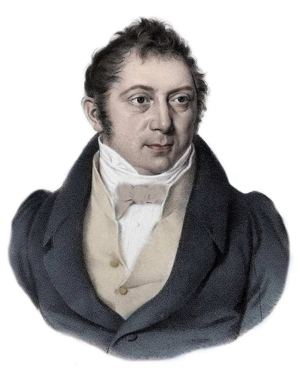 Louis Ludwig Spohr (1784 - 1859) ドイツの作曲家、ヴァイオリニスト、指揮者の肖像。 作： 無名の画家