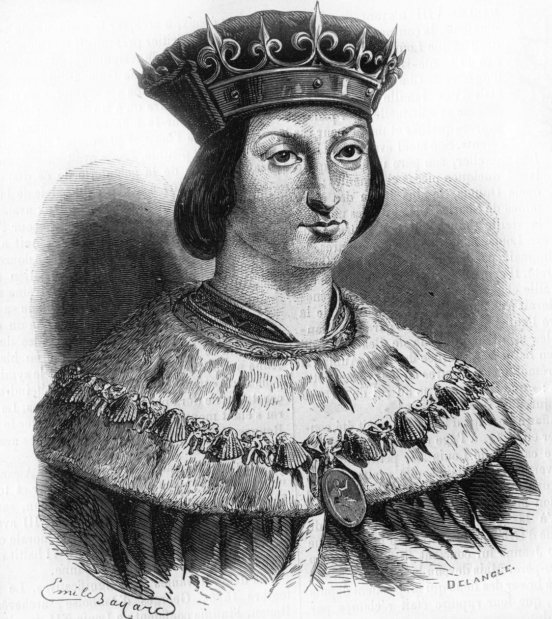 フランス王ルイ12世（1462-1515）の肖像。 作： 無名の画家