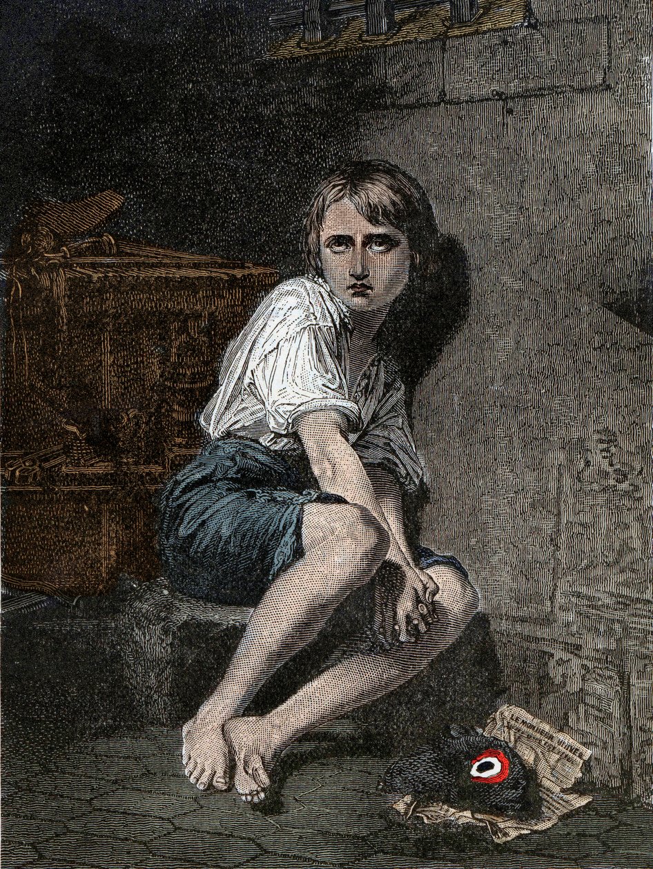 パリ、テンプル刑務所のルイ17世（1785-1795）の肖像」。 作： 無名の画家