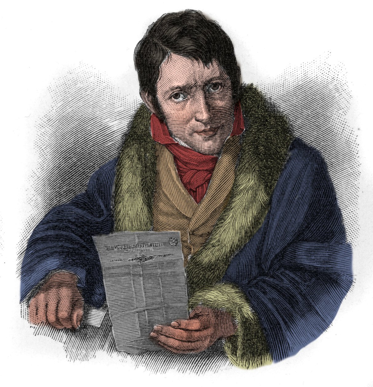 ドイツの作家ルートヴィヒ・ボルネ（1786-1837）の肖像 作： 無名の画家