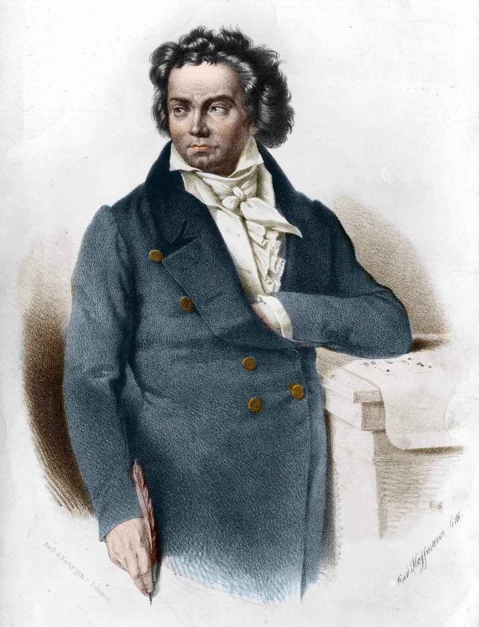 ルートヴィヒ・ヴァン・ベートーヴェン(1770-1827)の肖像 19世紀のエン