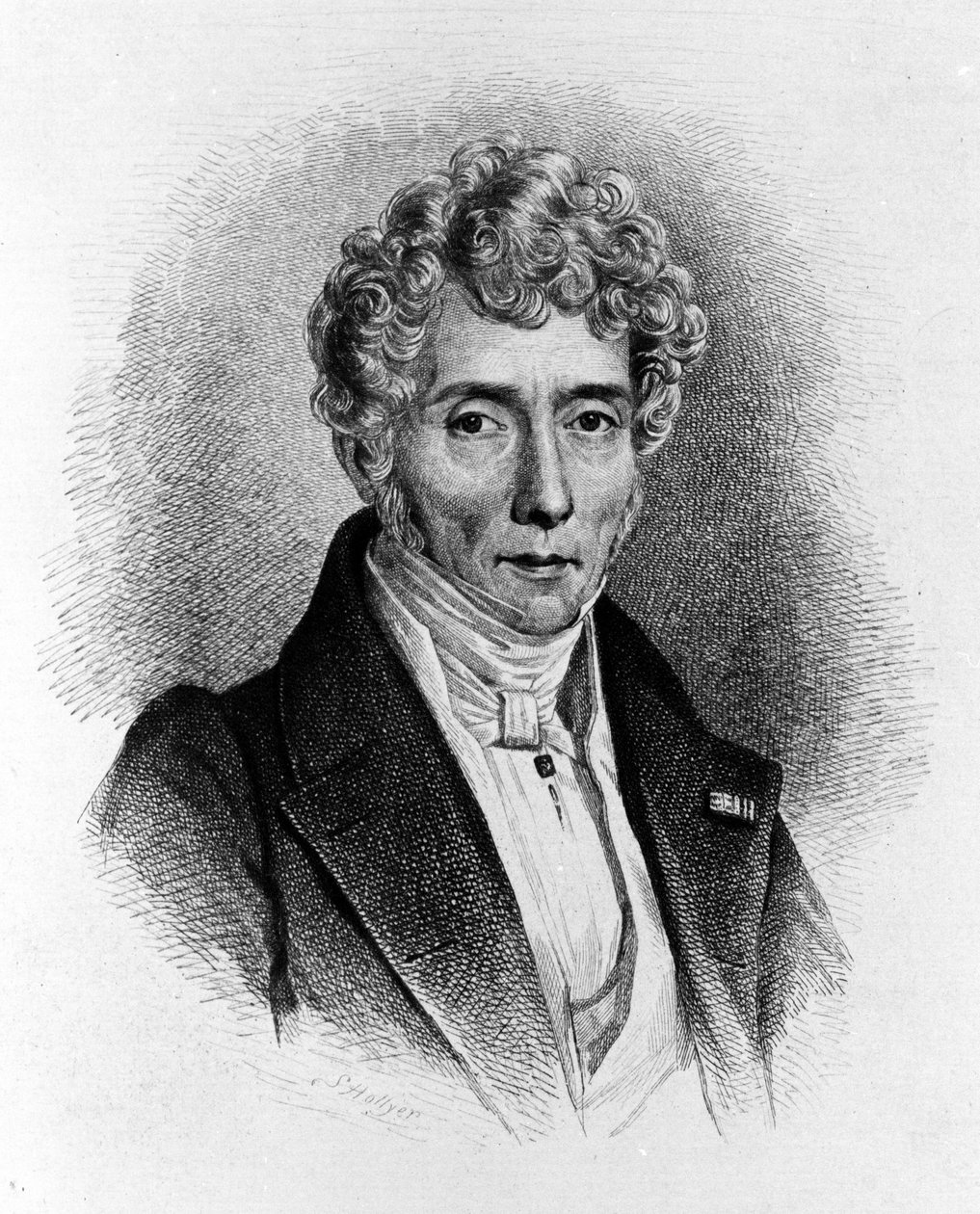 イタリアの作曲家、ルイジ・ケルビーニ（1760-1842）の肖像。 作： 無名の画家