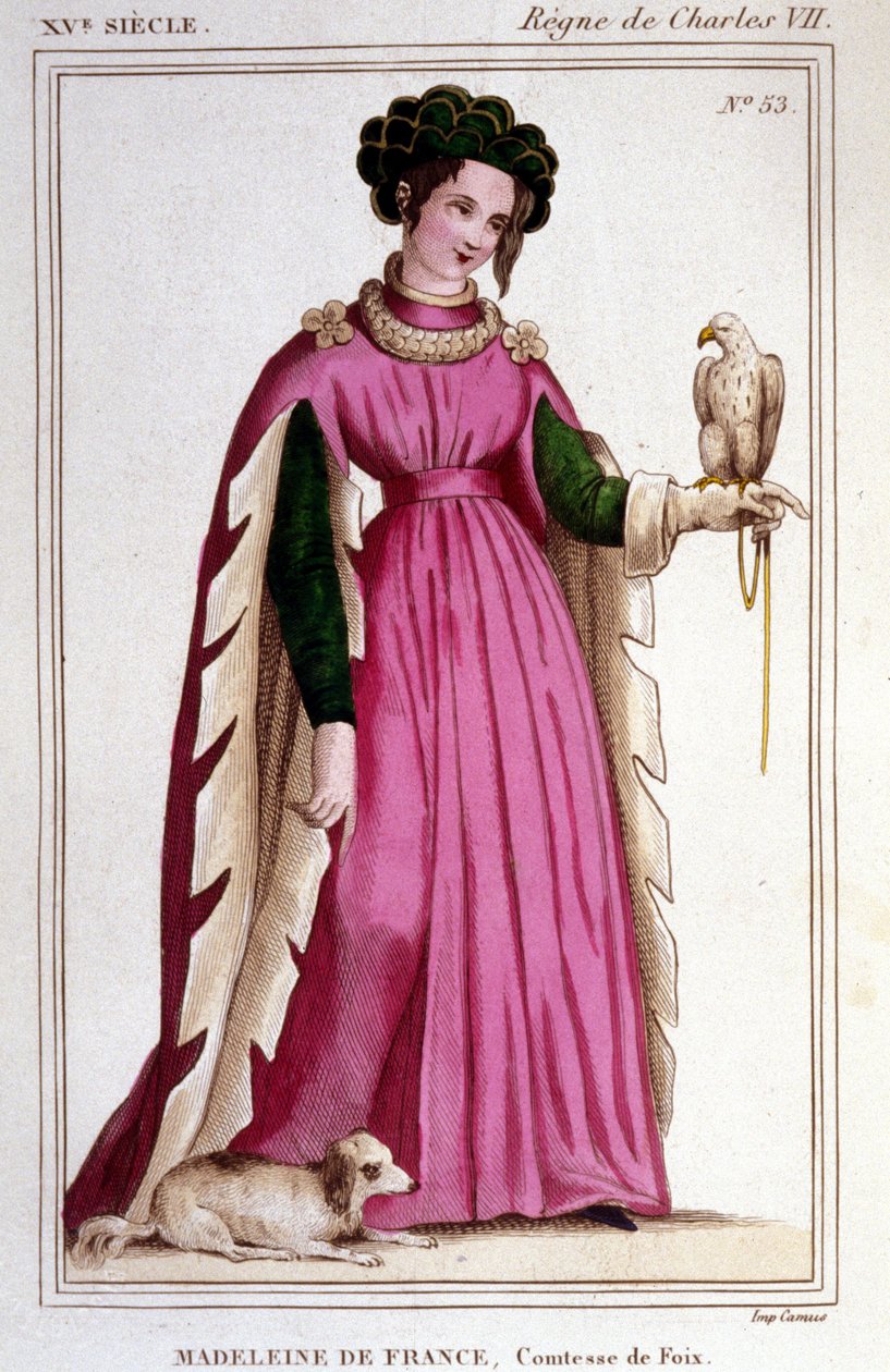 フォワ伯爵夫人マドレーヌ・ド・フランス（1443～1495年）の肖像。 作： 無名の画家