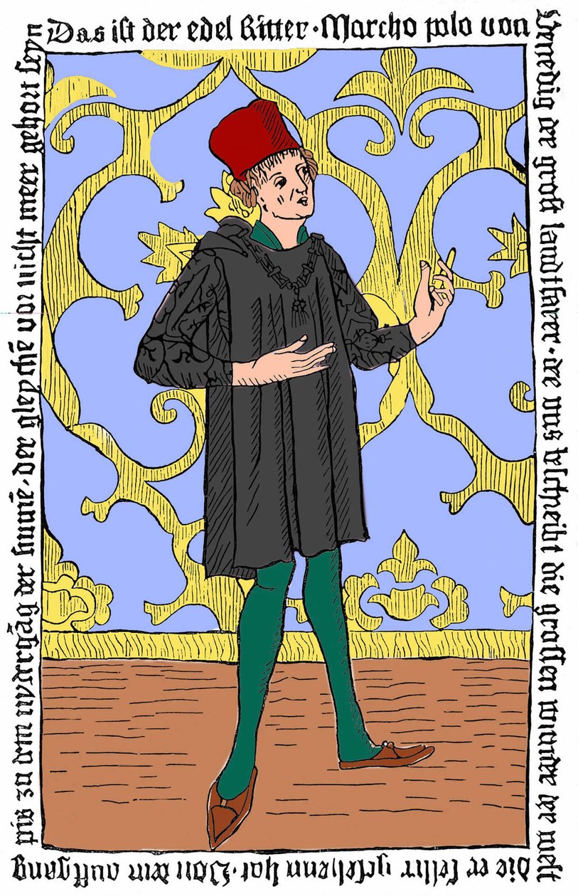 マルコ・ポーロの肖像（1254年頃～1324年頃 作： 無名の画家