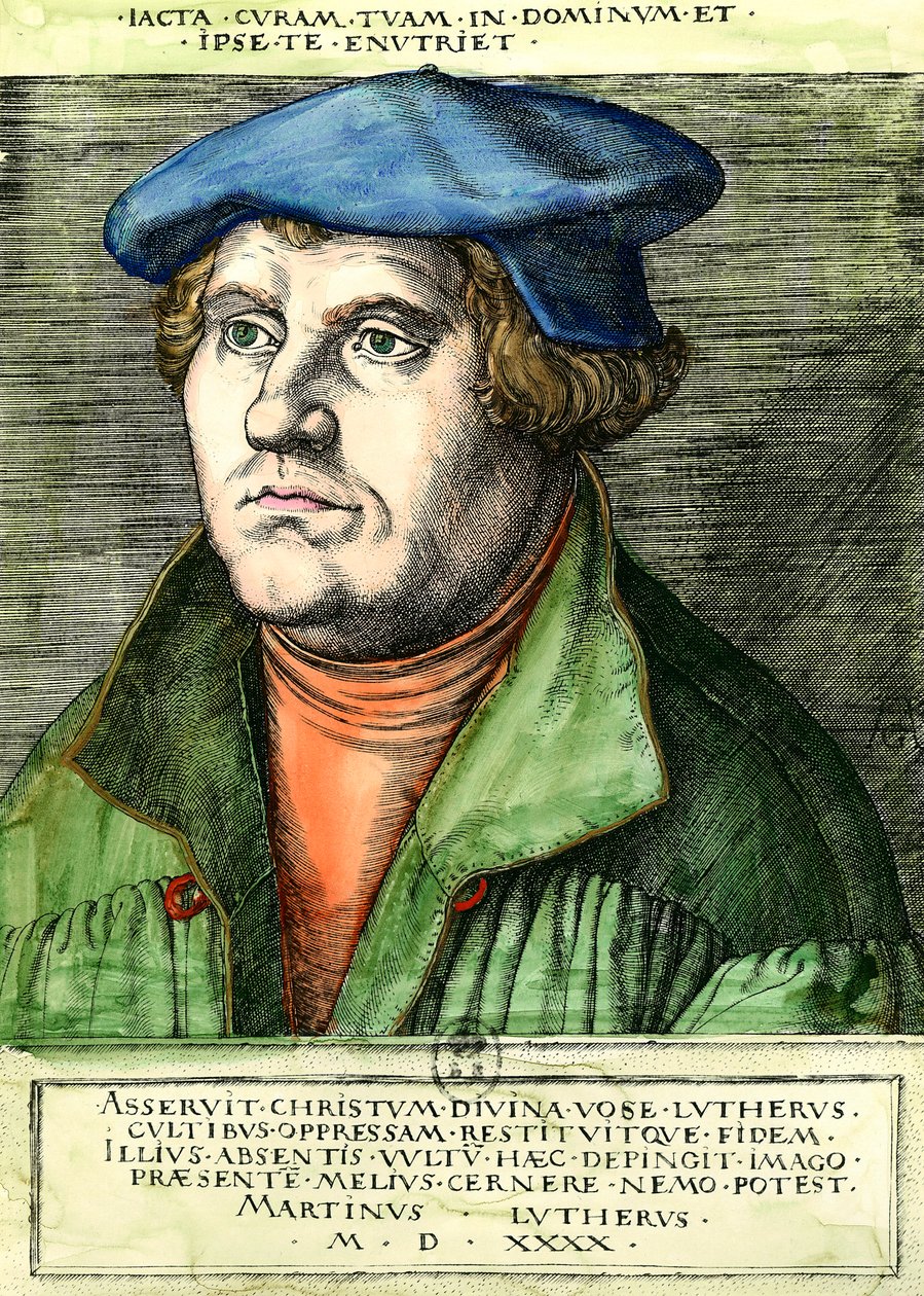 マルティン・ルター（1483-1546）の肖像 ドイツの宗教改革者 16世紀のエングレーヴィング 個人蔵 作： 無名の画家