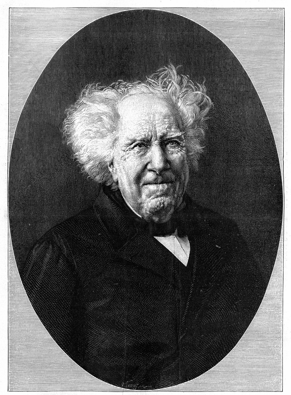 フランスの化学者、ミシェル・ユージーン（Michel-Eugene）・シュブルール（1786-1889）の肖像。8月28日付「La Nature: revue des sciences et de leurs applications aux arts et a l