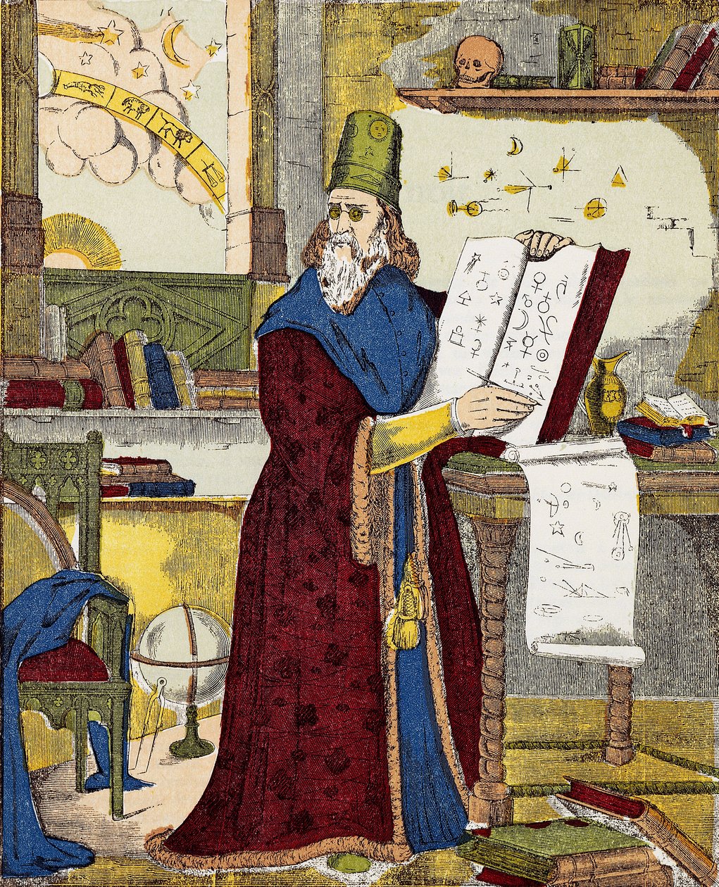 Michel de Notre Dame (Nostradamus) フランスの占星術師の肖像 - Nostradamus, Michel de Notre Dame (1503-1566) フランスの占星術師・医師の肖像 - エングレーヴィング 作： 無名の画家