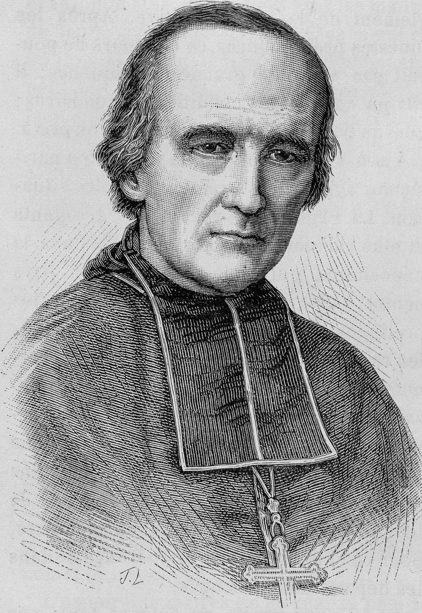 パリ大司教Monsignor Darboy (1813 - 1871)の肖像。19世紀末、H.Martinの「Histoire de France」に掲載された版画。 作： 無名の画家