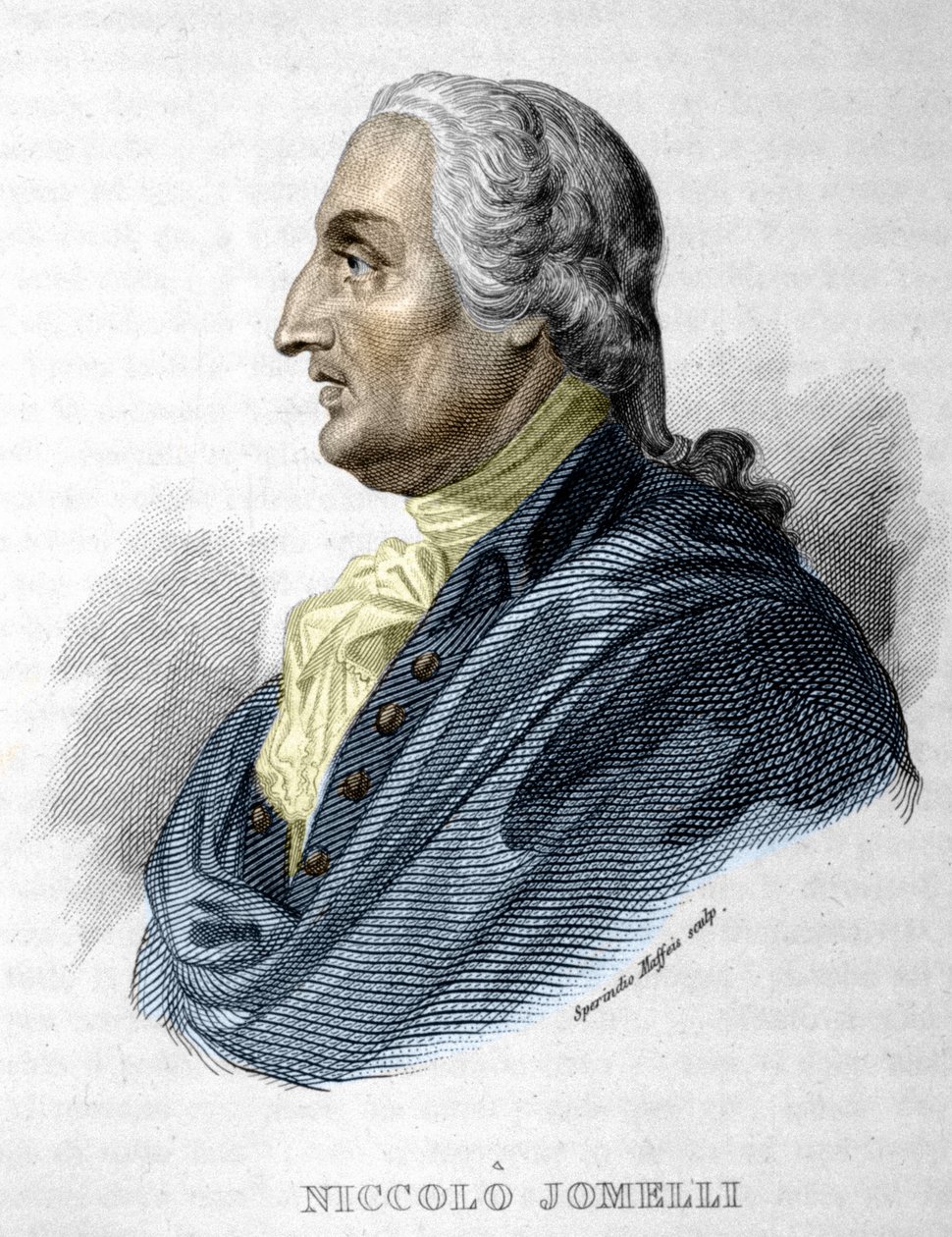 Niccolo JOMDELLIの肖像 イタリアの作曲家 1714年9月10日（Aversa）〜1774年8月25日（Naples） 彫刻 19世紀 作： 無名の画家