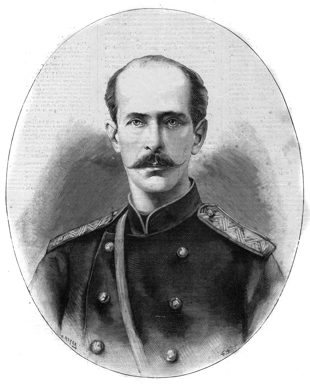ロイヒテンベルク公爵兼ロマノフスキー公爵ニコラス・マクシミリアノヴィッチの肖像（1843-1891年） - 1891年の輝かしい日誌 作： 無名の画家