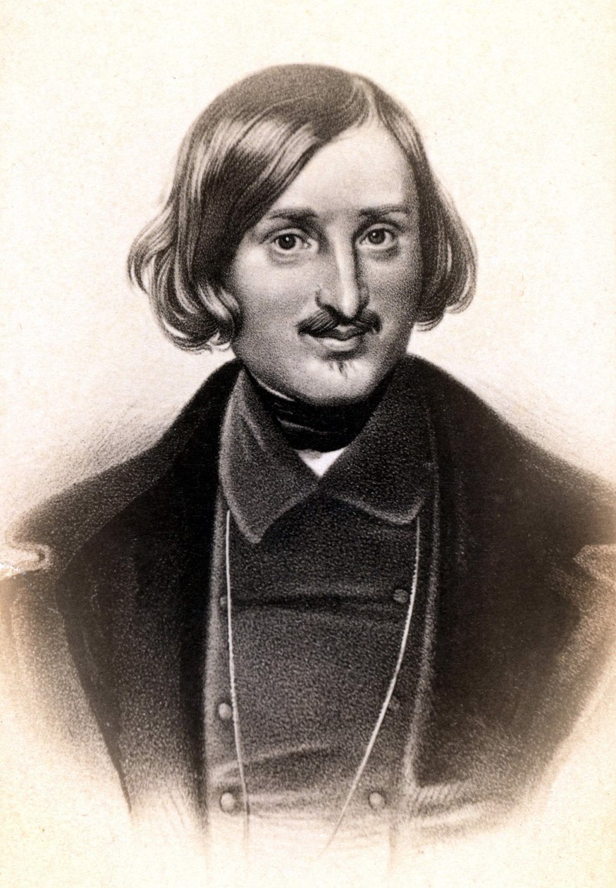 ニコライ・ヴァシリエヴィチの肖像、フランス語ではニコライ・ゴーゴリ（1809 - 1852）、ロシアの作家。エングレーヴィング（SD.19世紀 作： 無名の画家