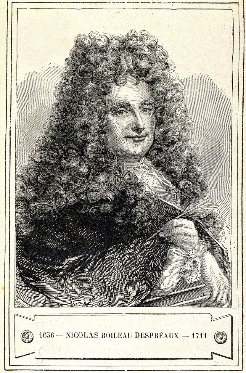 ニコラ・ボワロー・デプレオ（Boileau-Despreaux）（1636 - 1711）の肖像、エングレーヴィング 19世紀 作： 無名の画家