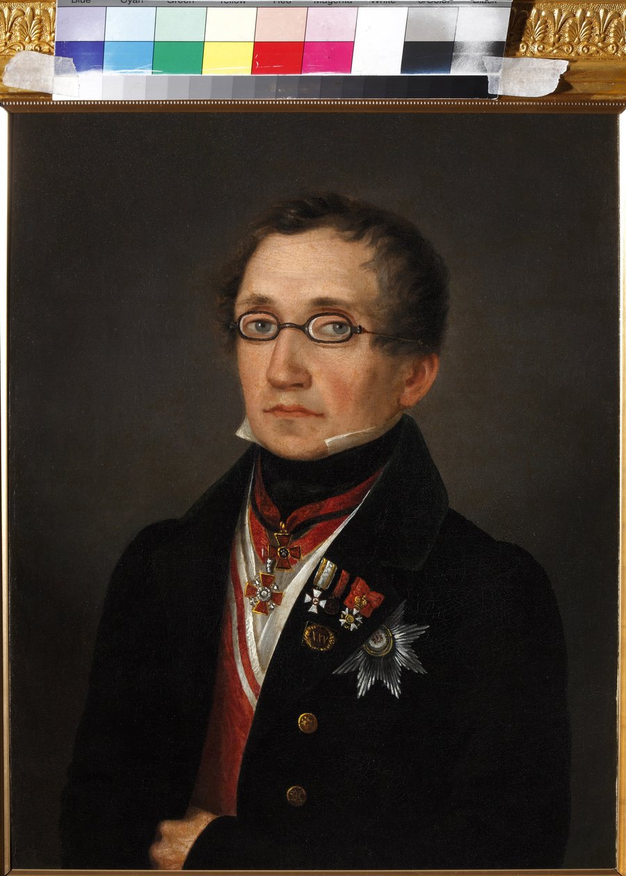 Nikolai Fyodorovich Smirnoy (1790-1851) の肖像、匿名。 キャンバスに油彩、1820 年代初頭、州立博物館 プーシキン、モスクワ 作： 無名の画家