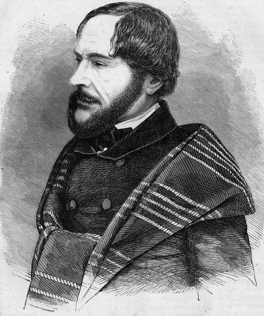 PHILARETE CHASLE (1798-1873) 評論家、フランス文学者の肖像 1873年のエングレーヴィング 作： 無名の画家