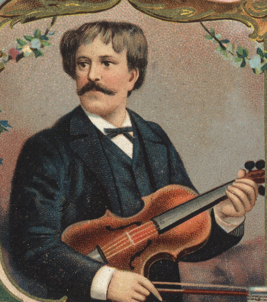 パブロ・デ・サラサーテ（1844-1908）の肖像。フルネームはPablo Martin Meliton de Sarasate y Navascuezで、スペインのヴァイオリニスト・作曲家。 作： 無名の画家
