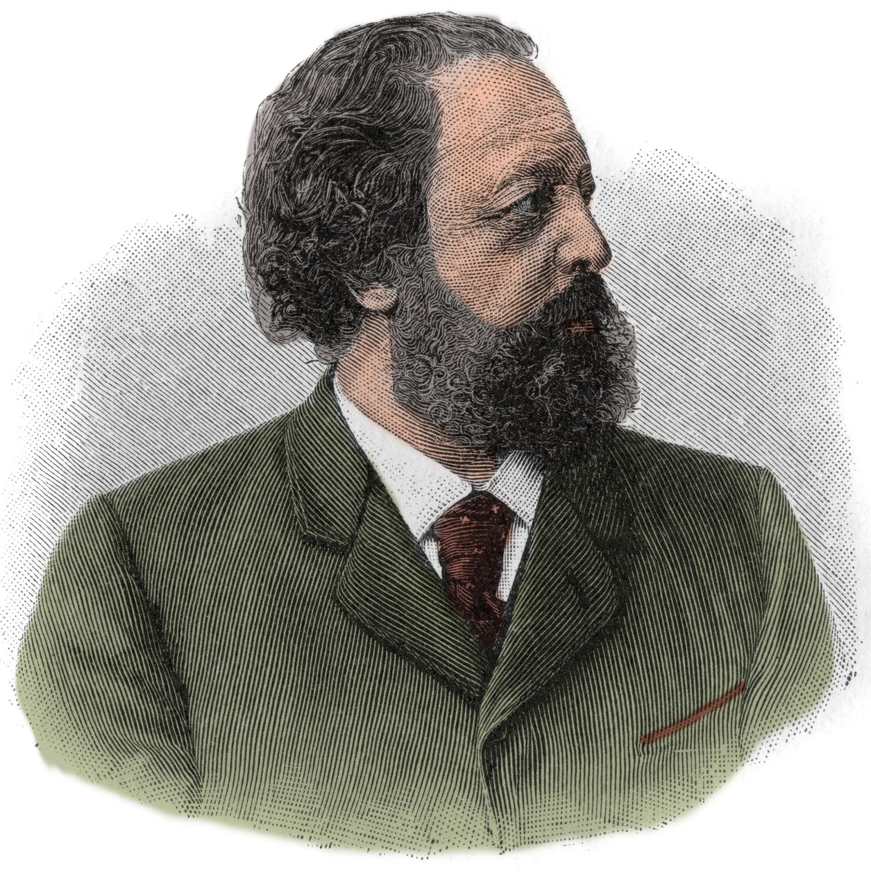 Paul Johann Ludwig von Heyse（1830-1914）ドイツの作家の肖像。 作： 無名の画家