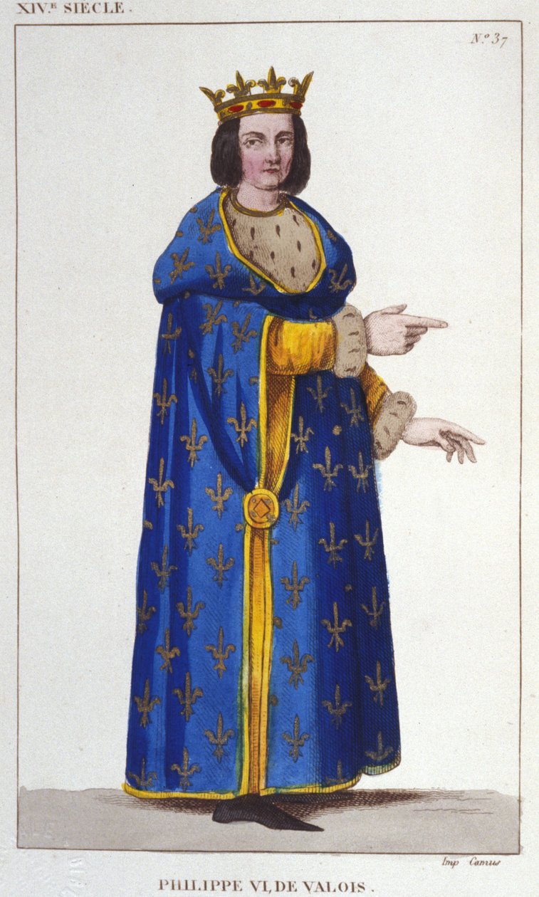 ヴァロワ家のフィリップ6世（1293年～1350年）フランス王の肖像。1830年のエングレーヴィング 作： 無名の画家