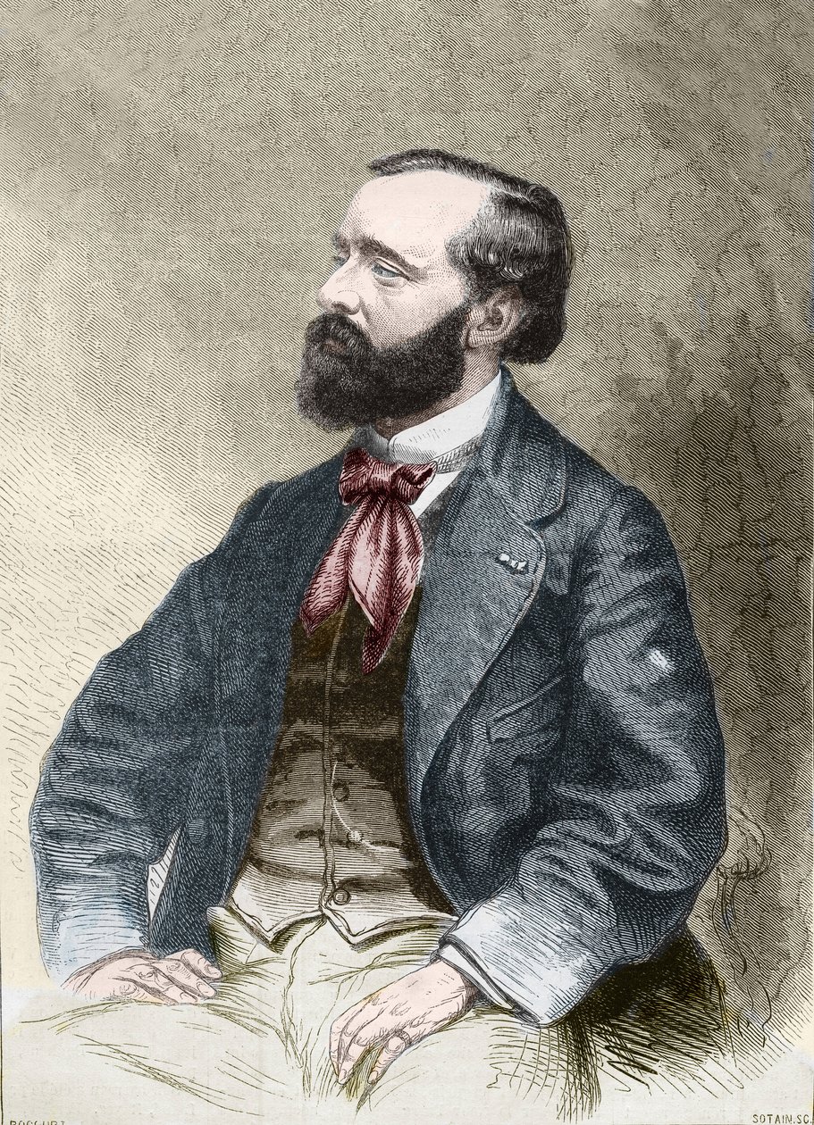 ピエール・アレクシックス・ポンソン・デュ・テレール（作家、フォリエトニスト 1829-1871）の肖像。 作： 無名の画家