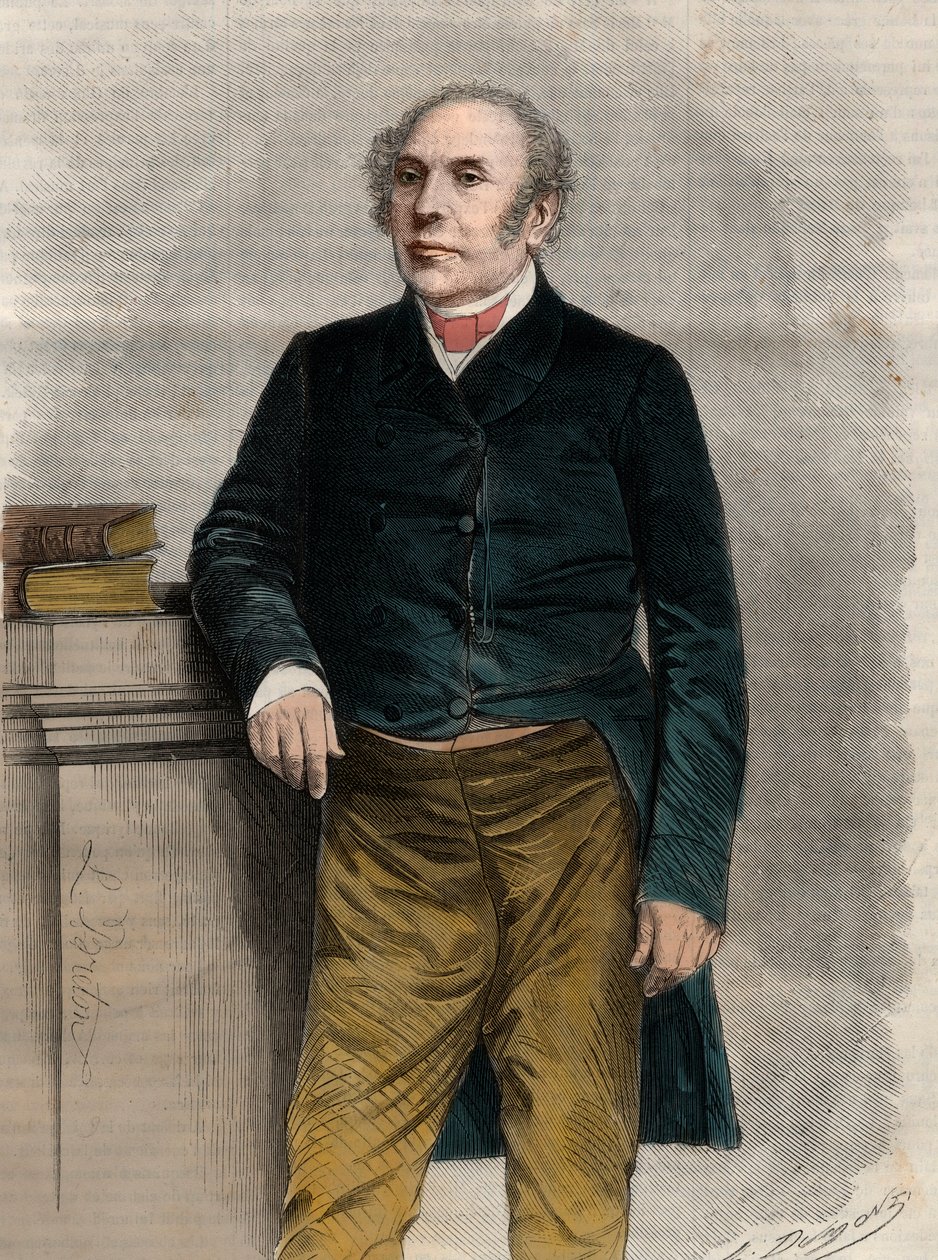 フランスの弁護士・政治家であるピエール・アントワーヌ（Pierre-Antoine）・ベリーア（1790-1868）（ベリーアJr.）の肖像。"The Universe illustrious "に掲載されたエングレーヴィング 作： 無名の画家
