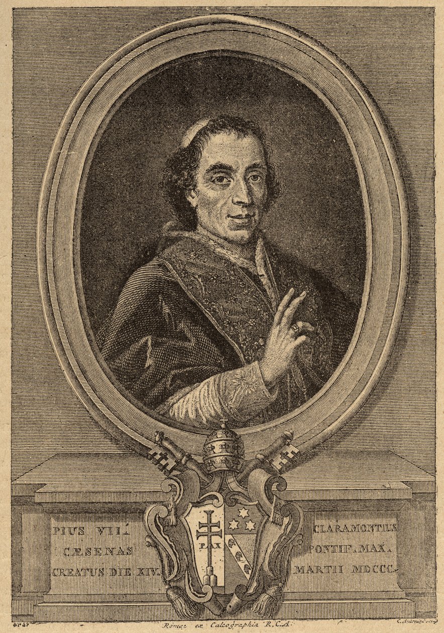 教皇ピウス7世（1742-1823）の肖像（Portrait of the Pope Pius VII）。 作： 無名の画家
