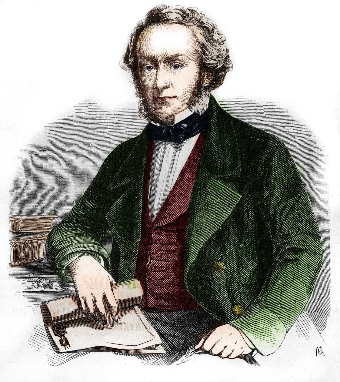 リチャード・コブデンの肖像。イギリスの経済学者・政治家（1804～1865年）。1866年に描かれたもの。 作： 無名の画家