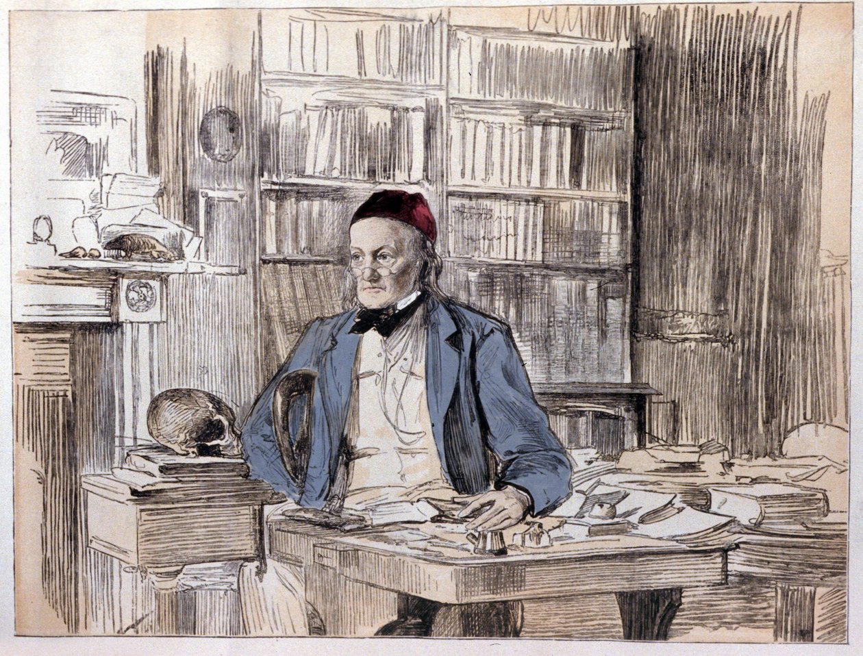 イギリスの博物学者、リチャード・オーウェン（1810-1890）の肖像。 作： 無名の画家
