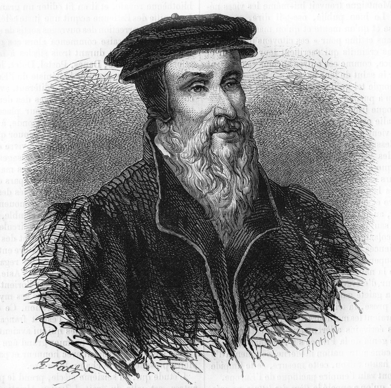 Robert I Estienne (1498 - 1559) ヒューマニスト、出版者、印刷者の肖像。 作： 無名の画家