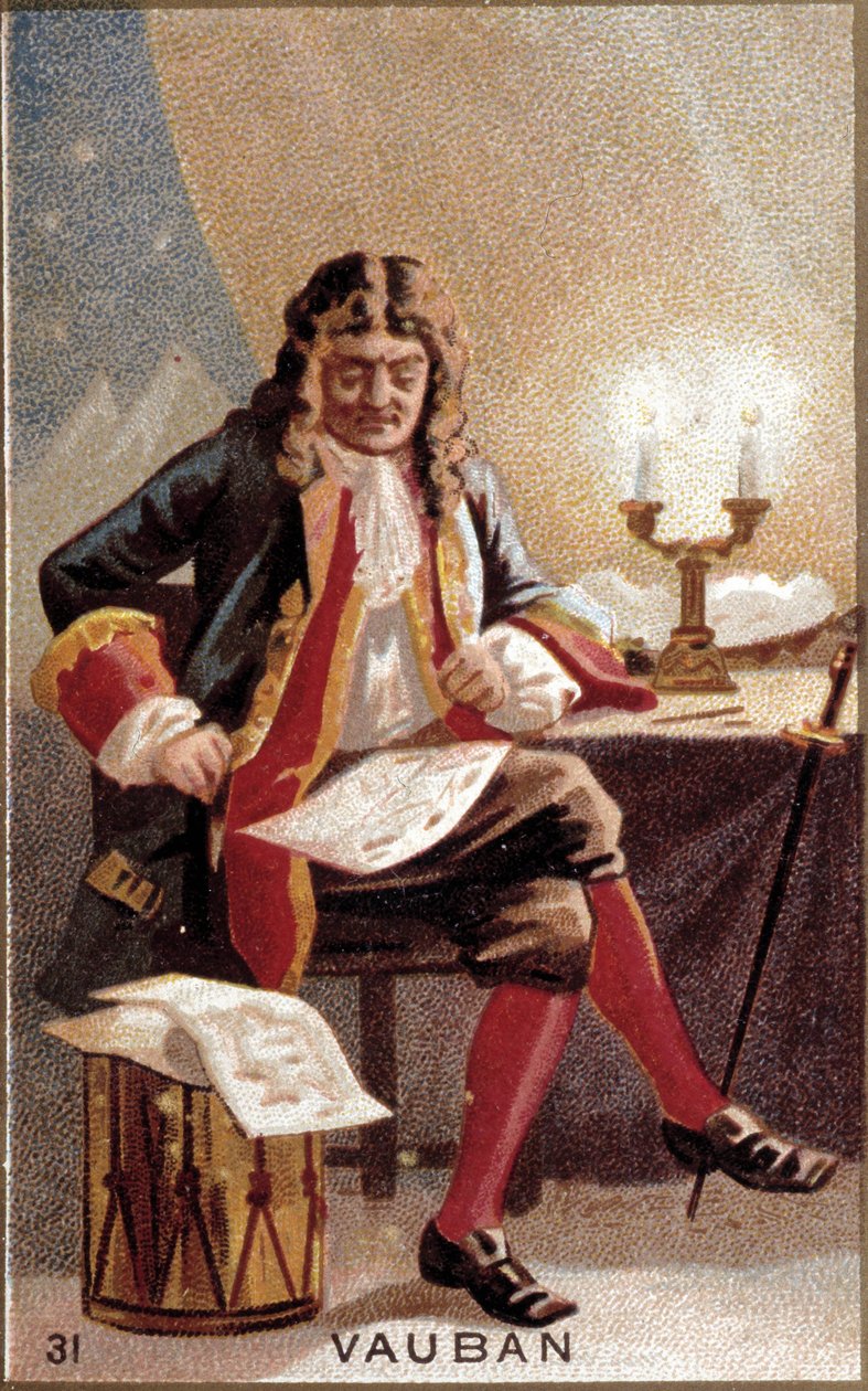 フランス元帥Sébastien Le Prestre de Vauban (1633-1707)の肖像。 作： 無名の画家