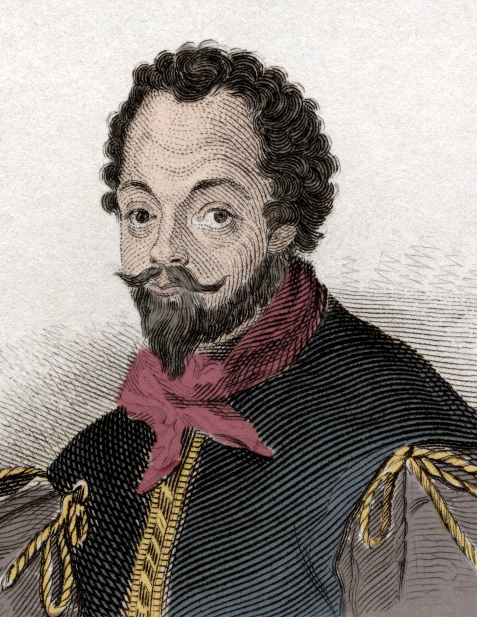 フランシス・ドレーク卿（1540-1596）の肖像。19世紀のエングレーヴィング。 作： 無名の画家