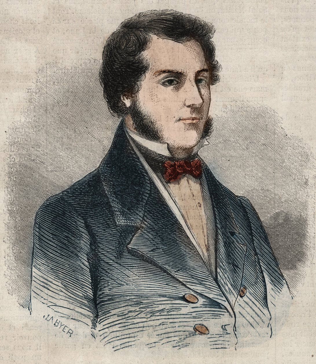 Sir James Brooke, known as the Rajah of Sarawak (1803-1868) 英国の冒険家で、サラワクの初代白人ラジャの肖像。1857年の「Le Monde illustrious」に掲載されたエングレーヴィング。個人蔵。 作： 無名の画家