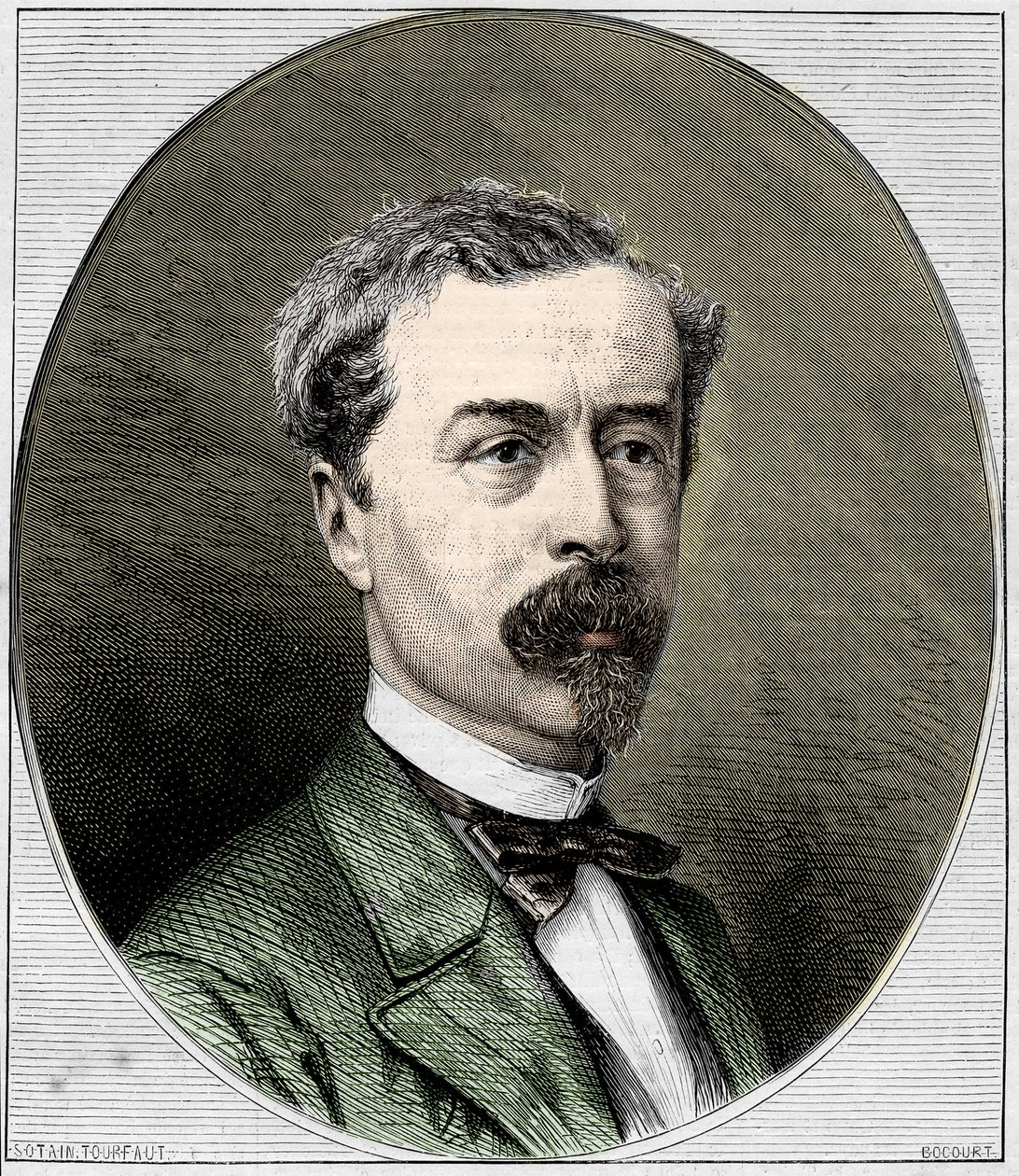 リチャード・ウォレス卿（1818-1890）の肖像。1872年のエングレーヴィング。 作： 無名の画家