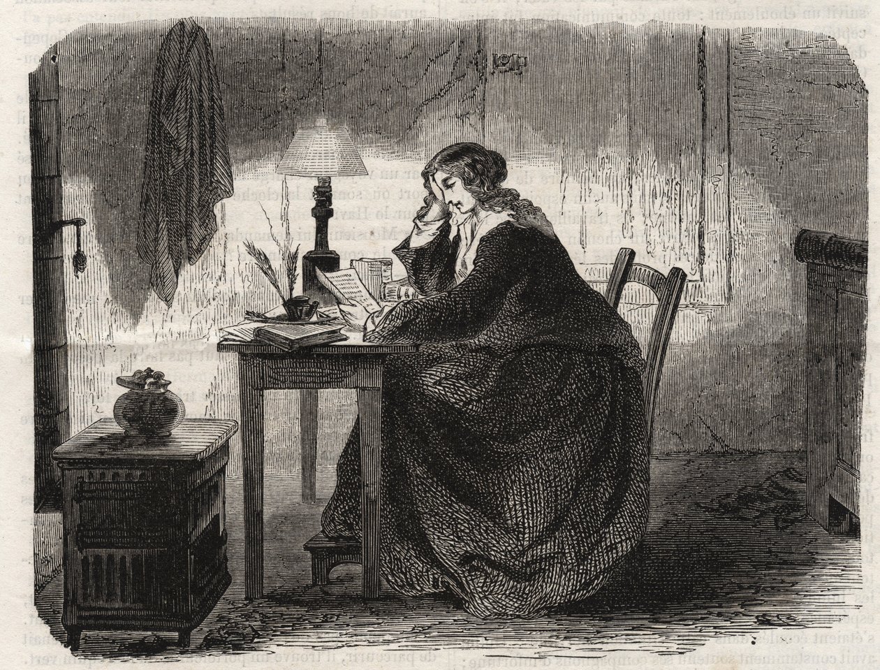 ソフィー・ジェルマン（1776-1831）フランスの数学者の肖像（Portrait of Marie-Sophie Germainフランスの数学者、物理学者、哲学者）-エングレーヴィング1860年～。 作： 無名の画家