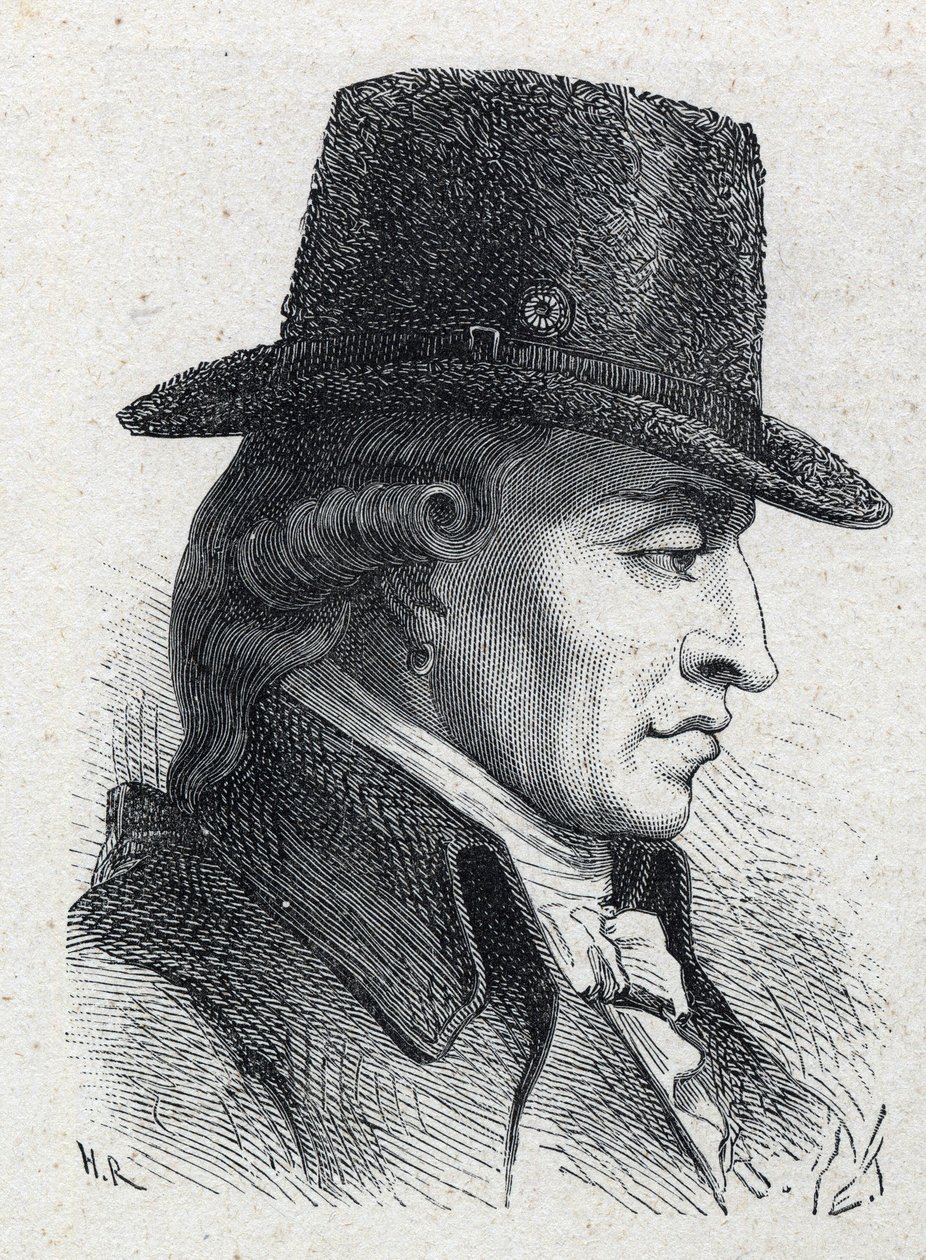 フランス革命の象徴的存在である廷臣スタニスラス・マリー・メイヤール（1763-1794）の肖像。 作： 無名の画家