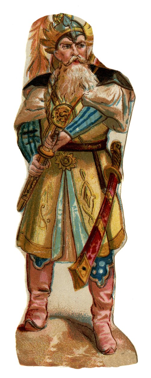 タメルラン（1336-1405）（またはティムール・ラング、「足の不自由なティムール」）の肖像。19世紀後半、クロモリトグラフ。 作： 無名の画家