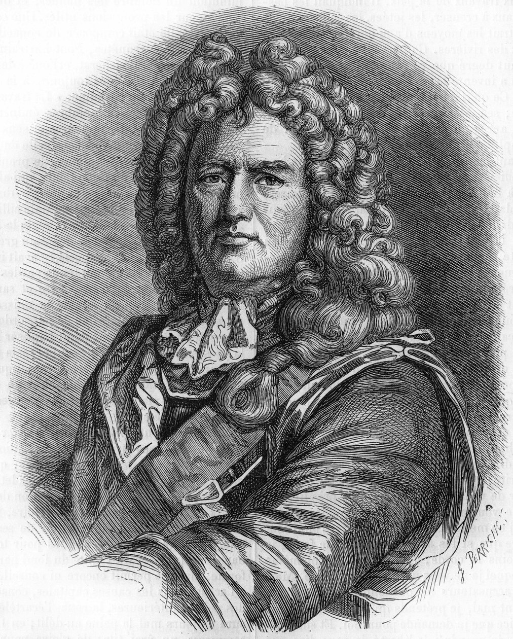 ヴォーバン（1633-1707）の肖像。(Sébastien Le Prestre de Vauban) フランスの元帥、軍事技術者 作： 無名の画家