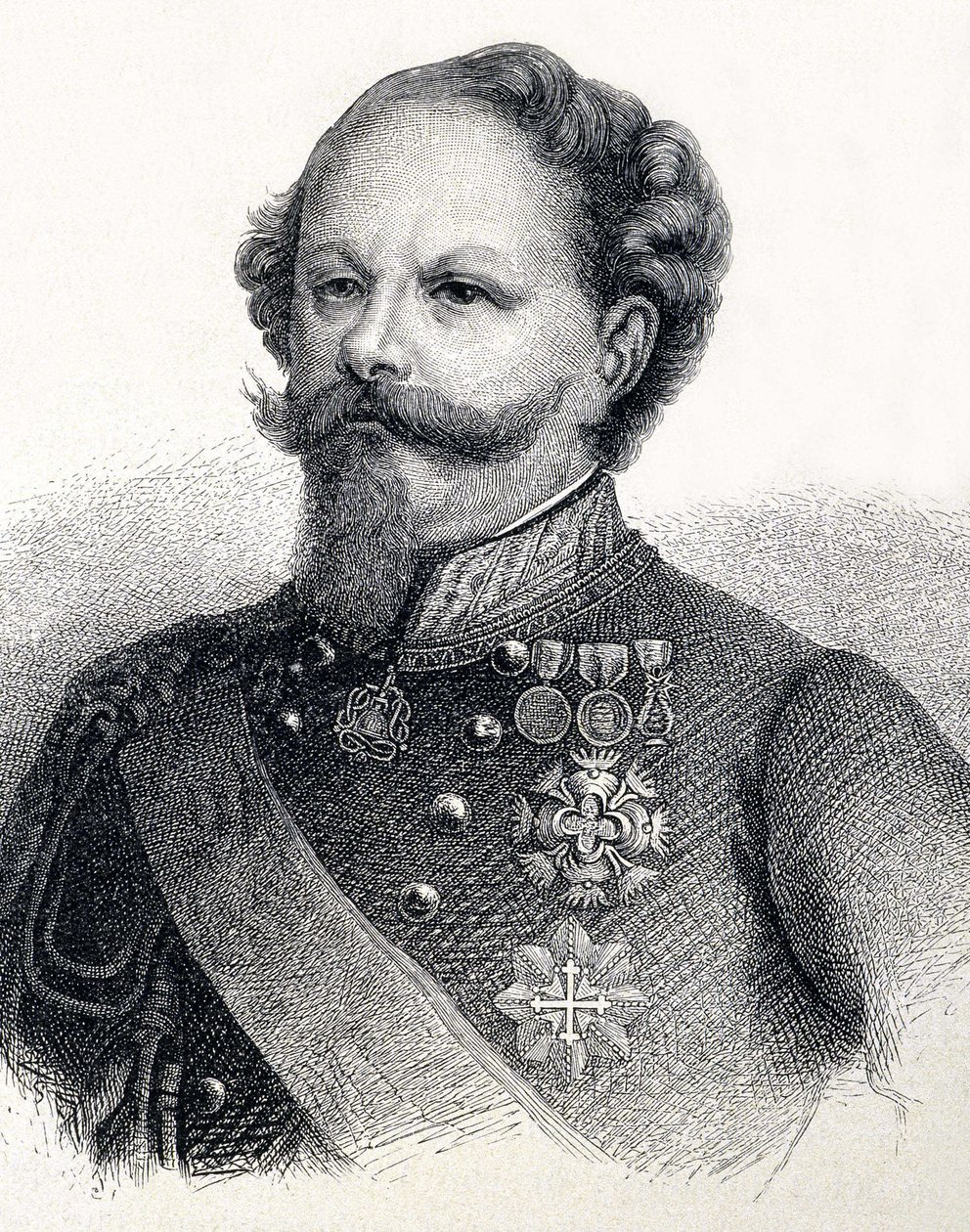 サヴォイ家のヴィクトル・エマヌエル2世（Victor-Emmanuel）の肖像、イタリア語ではVittorio Emanuele II di Savoia 作： 無名の画家