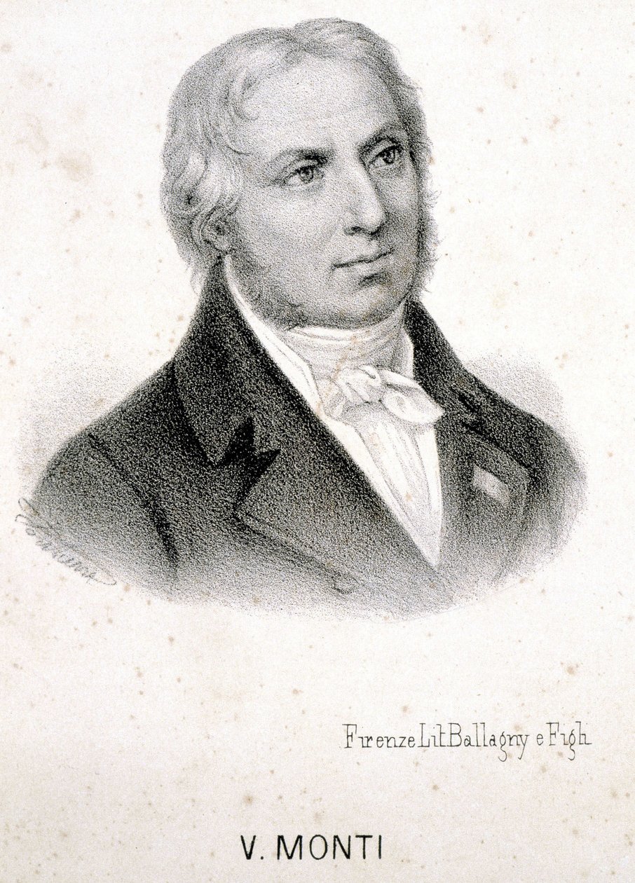 イタリアの詩人ヴィンチェンツォ・モンティ（1754～1828）の肖像、19世紀の彫刻。 作： 無名の画家