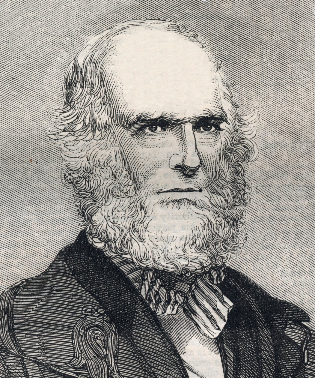 アメリカの詩人、ウィリアム・カレン・ブライアント（1794-1878）の肖像。1858年1月23日の「The illustrated London News」に掲載されたエングレーヴィング。 作： 無名の画家